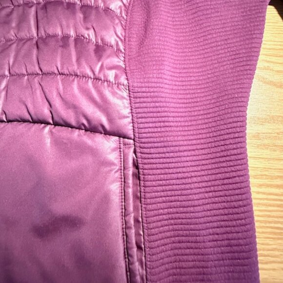 Tek Gear Dark Plum Quilted Front Hooded Mixed Media Jacket Size 2X - Picture 4 of 10